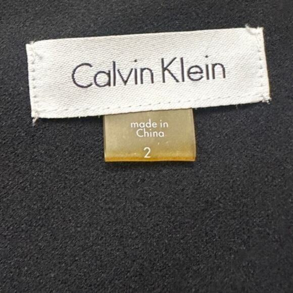 Calvin Klein Size 2 Black Sparkle Split Sleeve Knee Length Work Dress Cocktail - Picture 6 of 11